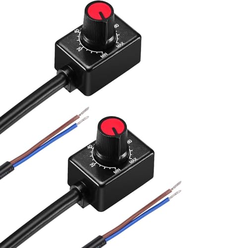 VISSQH 2pcs DC Knob led dimmer 0/1-10V Mini Controller Rotary Switch PWM Dimming for 0/1-10V Dimmable LED Driver to Control Interior Lighting Growth Lamp