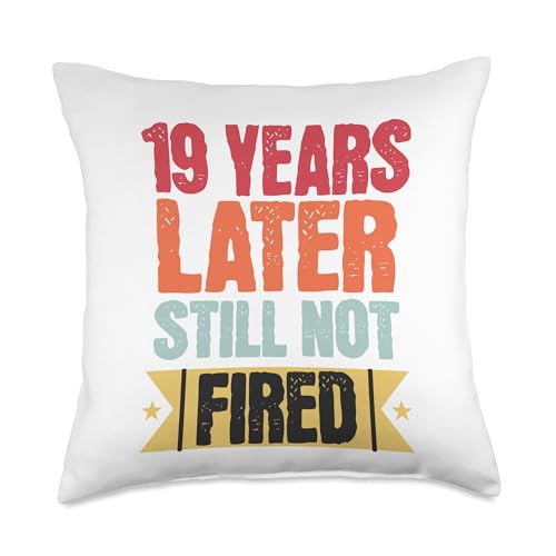 19 Years Of Work Employee - 19 Years Work Anniversary Throw Pillow