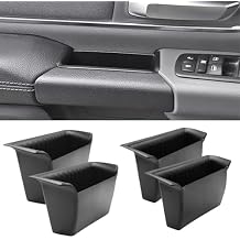 TTCR-II for Ram 1500 Door Side Organizer Tray 2019 2020 2021 2022 2023 2024 2025 2026, for Ram 1500 Door Pocket Insert 4 Pcs with White-Lines Mats Does not fit 2500 3500