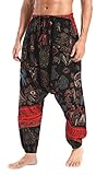 perdontoo Men's Drawstring Cotton Loose Boho Aladin Yoga Harem Pants Unisex Trousers (29, Style 6)