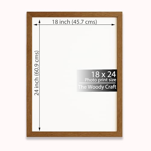 Image of Photo Frame 18x24 Inch | Brown Photo Frames For Wall Decor | Artistic Wall Frame | Wooden Photo Frame For Modern Interiors | Vintage Big Photo Frames For Wall | Ideal Single Frame For Wall