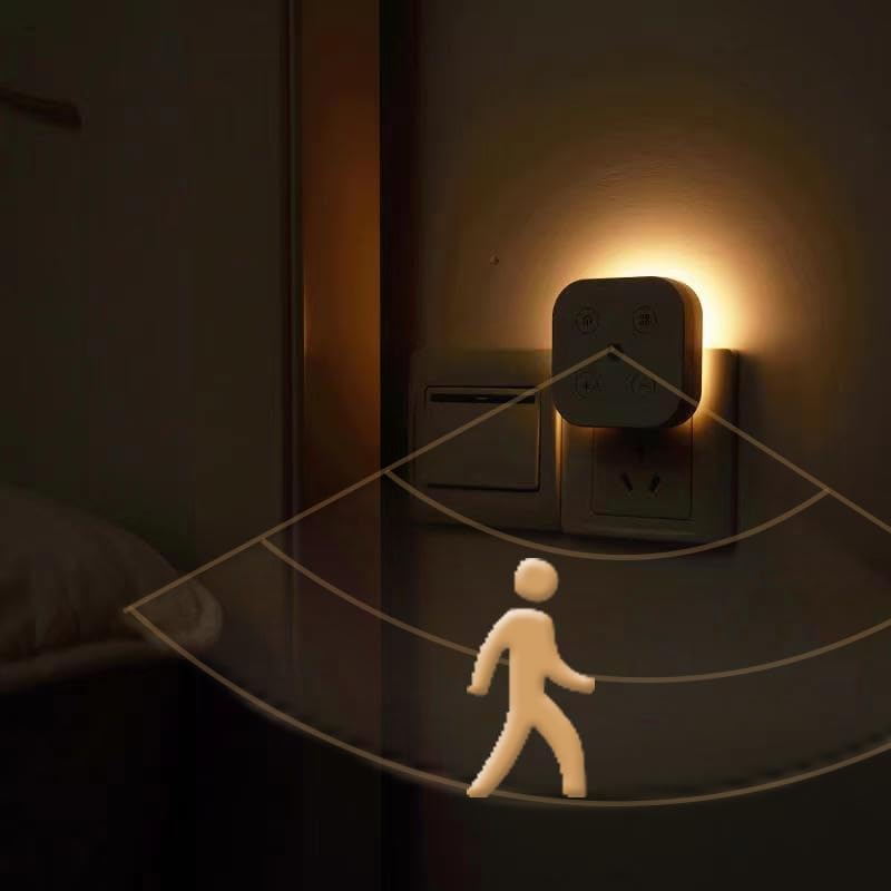 TORANKOS Tres modos de temperatura de color con sensor de movimiento regulable, luz nocturna de crecimiento, enchufable, LED, niños, adultos,