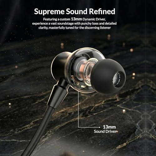 Image of AROMA HF1007 Type C Wired Earphone with HD Quality in-Line Mic,12mm Driver Hi-Res Wired