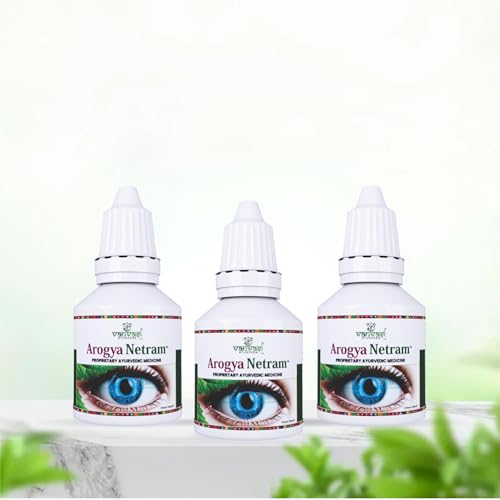 Image of Arogya Netram Ayurvedic Eye Drops 10ml Each | Herbal Eye Care for Dry & Tired Eyes | With Turmeric, Mulethi, Punarnava & Rose - (Pack of 3)