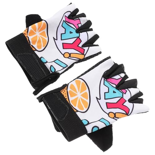 Abaodam Guantes de Ciclismo para 5-12 Años Guantes Deportivos de Medio Dedo Almohadillas Absorbentes Material Antideslizante y Protección Solar Transpirables para Exteriores