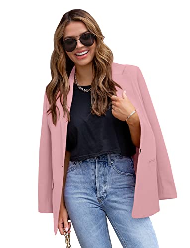 Image of CRAZY GRID Womens Casual Blazer Jacket Long Sleeve Open Front Work Office Blazer Lapel Button Jacket