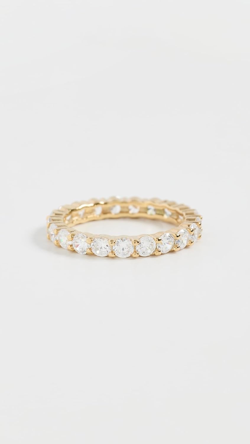 SHASHI Women's Eternity Band Ring, Gold, 6 - Image 2