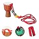 Afrikanische Trommel Halskette Holz Instrumentenhalsketten Djembe Trommel für Dekoration und Geschenke (Zufälliger Stil)