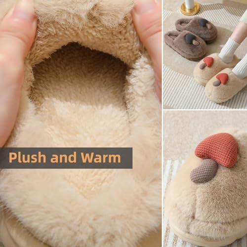 Mushroom Slippers for Women & Men House Shoes Cozy Winter Warm Indoor Couple Fuzzy Non Slip Home Bedroom Lightweight Thick Sole Soft Ladies4