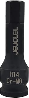 JEUCLEL 14mm Hex Impact Bit Socket, H14 1/2-Inch Impact Drive Allen Socket, Cr-Mo Steel Lengthen Hex Screwdriver Socket Adapter
