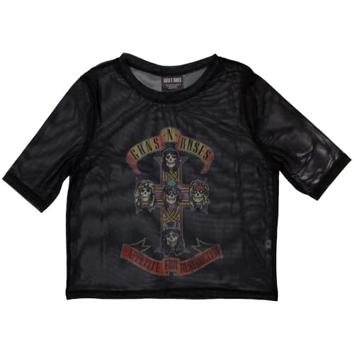 Rock Off officially licensed products Guns N' Roses Appetite for Destruction Long Sleeve Mesh Crop Top Size XL