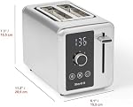 Starfrit 2-Slice Toaster With Digital Countdown - 7 Toasting Settings - Self-Adjusting Slots - Removable Tray - Silver