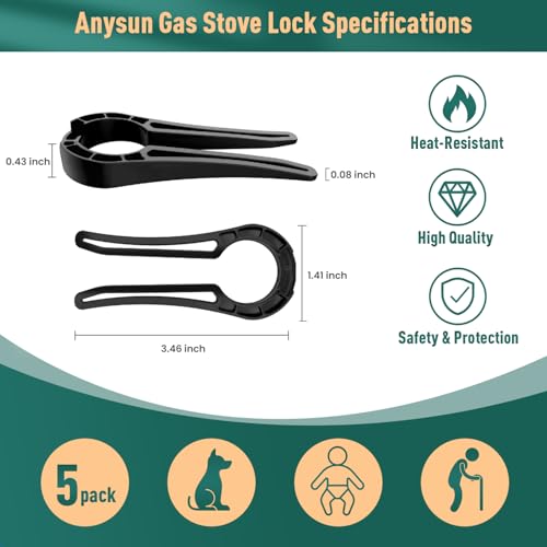 image for PeachLeaf Gas Stove Safety Knob Lock, Baby Proof Stove Oven Locks, Kid