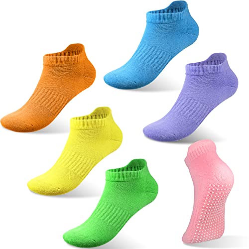 Geyoga 6 Pairs Women Yoga Socks Grip Non Slip Barefoot Workout For Barre Ballet(Fluorescent Colors) #TOP11