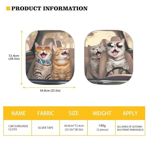Pare-soleil de voiture chat amusant pliable pour bloquer les UV - 5
