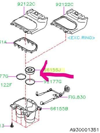 Separador para portavasos Subaru Outback Legacy 2020-2024 miniatura 4