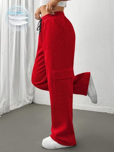 Image of KATECLO Women's Multi Flap Pocket Side Drawstring Waist Sweatpants