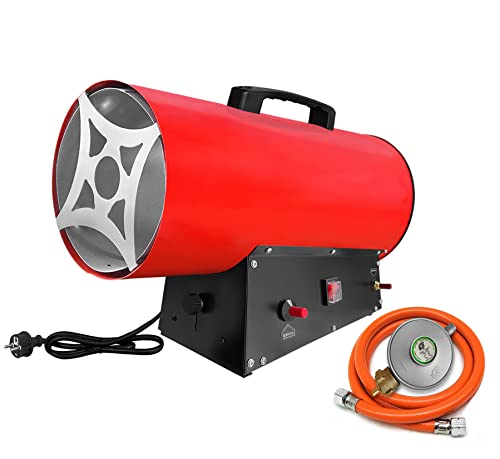 Preisvergleich Produktbild Aufun 30 kW Gasheizgebläse, Gas Heizgerät mit Druckregler, Überhitzungsschutz, Tragegriff und Schlauch für Werkstätten, Straßenbrücken, Eisenbahnflughäfen, Maschinenwartung, Industrieanlagen