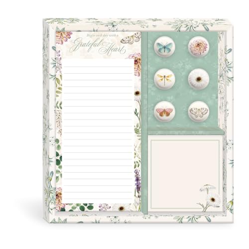 Image of Punch Studio Nature's Grace Grateful Heart Notepad, Listpad and Magnet Set (59269)