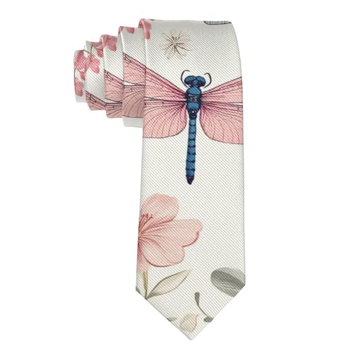 VAFZASC Fashion Neckties Mens Shirt Uniform Skinny Tie for Business Holiday Necktie Dragonfly