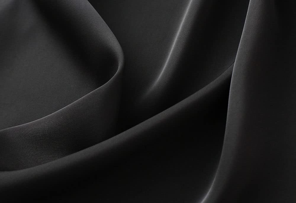 Gonne da Donna,Gonna Longuette da Donna Gonna A Trapezio A Vita Alta in Raso Nero Cerniera alla Moda Gonne Lunghe Eleganti con Volant Increspato Fluente in Tinta Unita per Ragazze Ladies,M