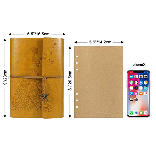 Maleden Leather Journal, Vintage Spiral Bound Notebook Refillable Scrapbook Album Sketchbook To Write In With Blank Pages For Women Girls Gifts #TOP1