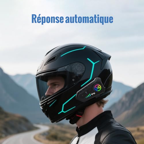 Écouteurs casque intercom de moto sans fil avec réponse automatique et Type C - 2