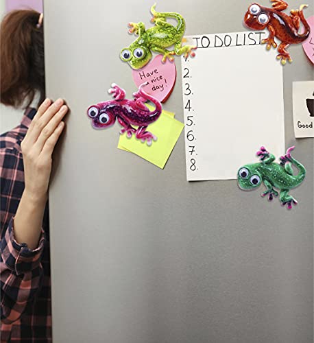 Set de 4 imanes decorativos de gecko para refrigerador miniatura 6