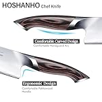 HOSHANHO Kitchen Knife in Japanese High Carbon Steel, Professional High-Class Chef's Knife 8 inch, Non-slip Ultra Sharp Cooking Knives with Ergonomic Handle - Image 3