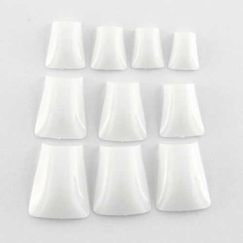 Enforten EFTBN00027 500 Pcs White Duck Feet Style Duck Nail Tips Wide French False Nail Tips Acrylic Nail cover