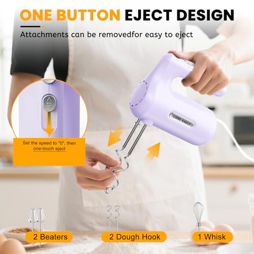 Image of Lord Eagle 5-Speed Hand Mixer Electric With 4 Mixing Bowls Set