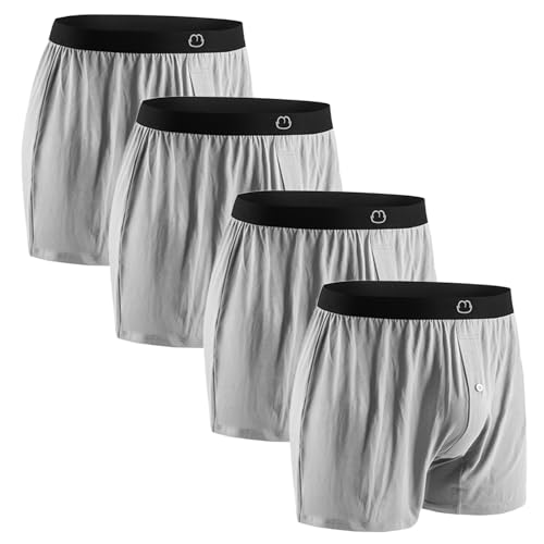 Mens Underwear Bamboo Rayon Boxer Shorts Boxers for Men Cool Breathable 4 Pack