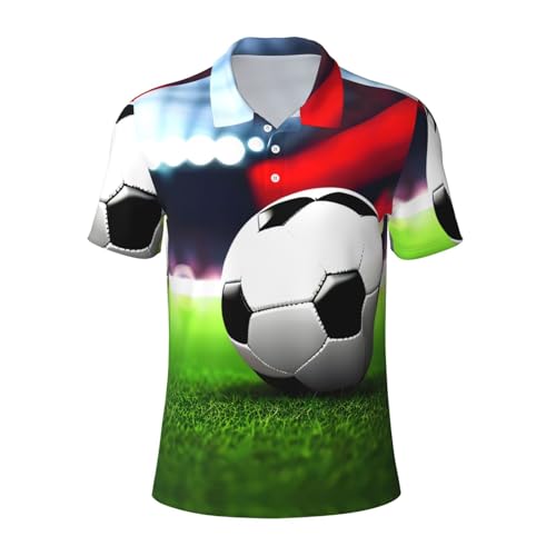 Polo respirant homme motif football anti-transpiration pour l'été et le sport