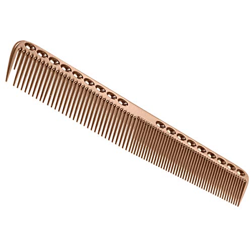 Professionelle Kämme Luftfahrt Luftfahrt Aluminium Metallschneiden Kamm Haar Friseur Friseure Salon Kamm (Color : Rose Gold, Size : L) Cover