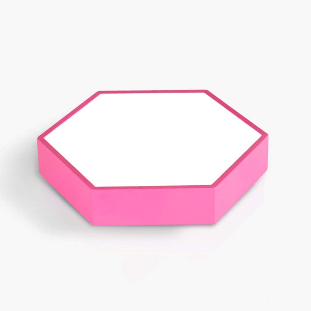Hexazigtonic LED Hive Color Chandelier White Light Children's Room Cartoon A Variety Of Colors Choose Living Room Bedroom Dining Room Ceiling Decorative Lights Lamp (Color : Pink)
