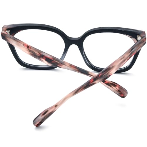 Image of HEPIDEM Gradient Multicolor Acetate Glasses Frame Women Big Oversize Eyeglasses 2023 New Spectacles Eyewear