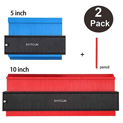 Contour Gauge 2 Pack 10inch/5inch Irregular Profile Duplicator for Woodwork Shape Tracing Template