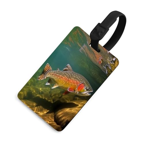 Brook Trout Fly Fishing Luggage Tags with ID Card