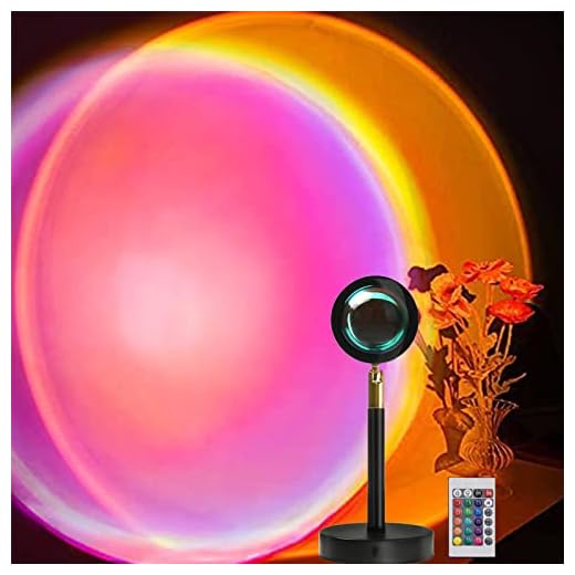Sunset Projection Lamp,16 Colors Projector Lights Rotation Rainbow Projection Lamp 180 Degree USB Charging Lighting, Romantic Sunset Lamp for Self-Media Light, Romantic Family Atmosphere Light