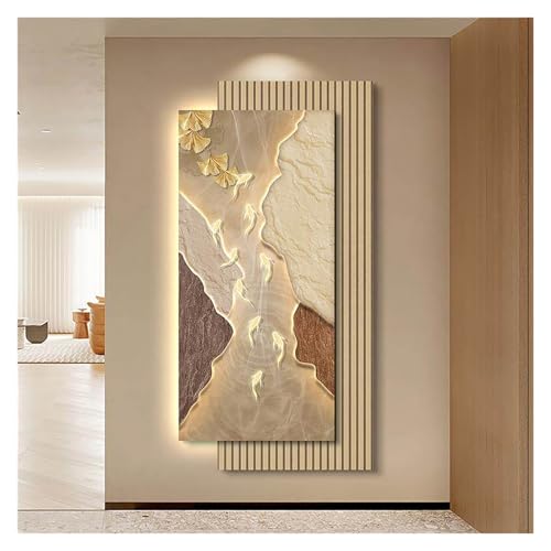 Art mural 3D en porcelaine de cristal 140x70cm avec LED pour couloir