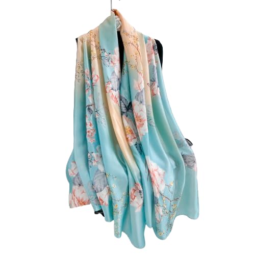 Image of MALINA Women's Polyester Silk Satin Stole Scarf - Soft Lightweight Fashion Wrap, Elegant Floral & Gradient Design, summer stole,Scarf For Women,Premium Stole,Large Size 180x90 cm'