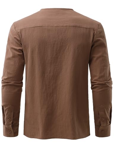 Image of JOGAL Mens Renaissance Shirt Medieval Pirate Viking Halloween Costume Gothic Steampunk Retro Long Sleeve Lace Up Shirts