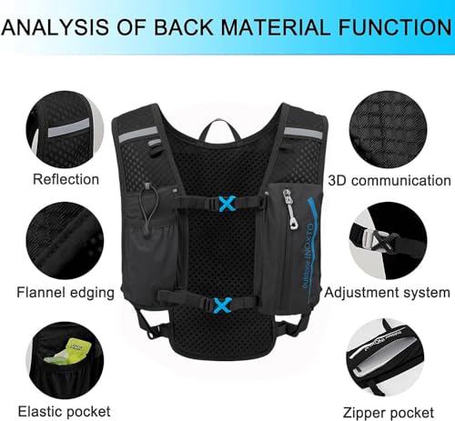 Image of INOXTO Running Hydration Vest Backpack,Lightweight Insulated Pack with 1.5L Water Bladder Bag Daypack for Hiking Trail Running Cycling Race Marathon for Women Men