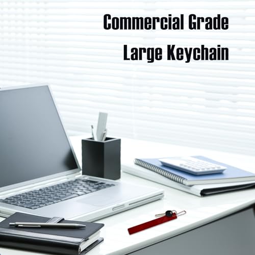 Image of 8 Pcs Commercial Grade Large Keychain Big Heavy Duty Bathroom Key Chain for Business Restroom to Not Lose Keys Giant Metal Long Keychain (8, Red)