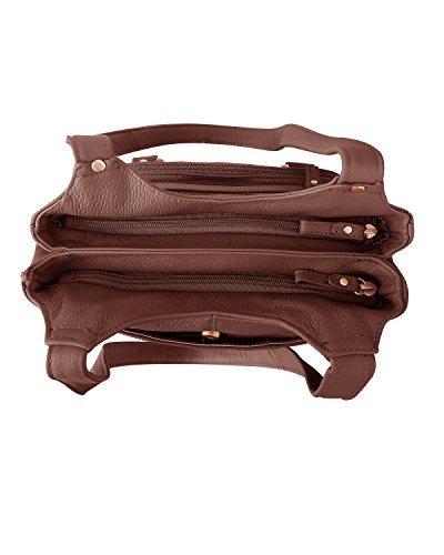 Roma Leathers Gun Concealment Purse - Cowhide Leather - Brown4