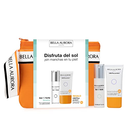 Bella Aurora - Pack Bio10 Forte Sensitive 30ml Uva Plus Protect 50ml, Serum Anti-Manchas Intensivo, Para Manchas Oscuras Y Pieles Sensibles, Protector Solar Antimanchas, Unifica El Tono Bella Aurora - Pack Bio10 Forte Sensitive 30ml Uva Plus Protect 50ml, Serum Anti-Manchas Intensivo, Para Manchas Oscuras Y Pieles Sensibles, Protector Solar Antimanchas, Unifica El Tono