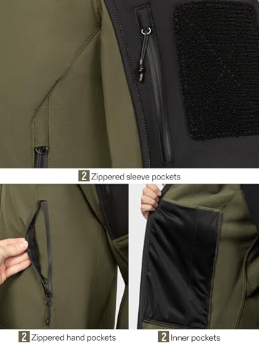 Winter Waterproof Jackets for Men,Softshell Fleece Lined Hooded Windproof Warm Coat for Hiking Camping Outdoor4