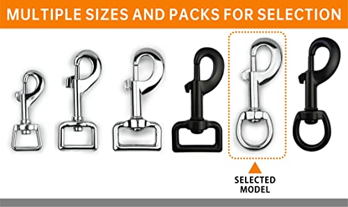 Garwor 4 Pcs Heavy Duty Chrome Swivel Snap Hooks With Spring,Flag Hooks 0.77"X3.38",Pet Buckle Multipurpose Dog Leashes Key Chain For Linking Pet Leash & Collar,Diy Crafts #TOP5