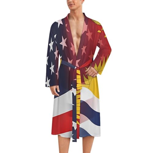 Bata de baño ligera para hombre camisón de manga larga y ropa de dormir suave