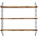 MyGift 23-Inch Modern Floating Shelves Industrial Metal and Rustic Burnt Brown Wood Adjustable Wall Mounted 3-Tier Display Shelf Unit Rack